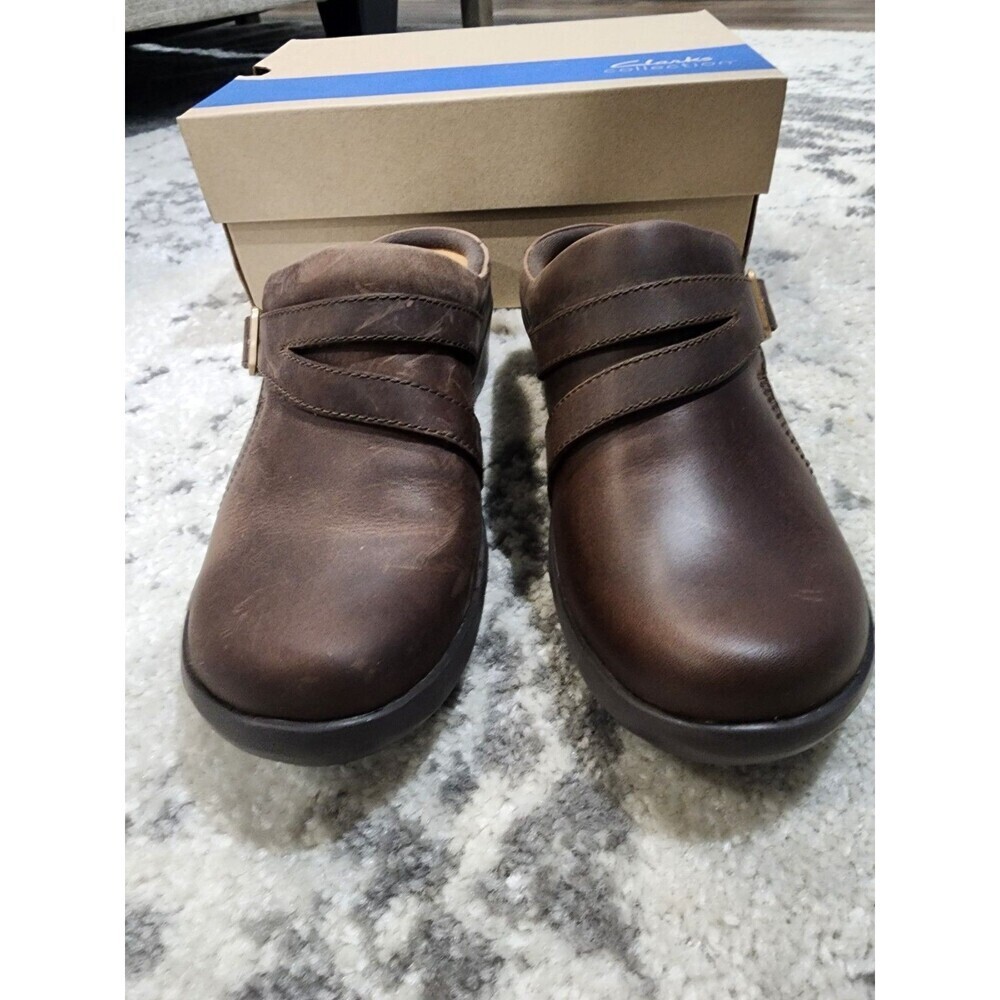 Clarks Women's Angie Braley Mule, BROWN Slate Leather Size 6.5 M - Picture 4 of 9